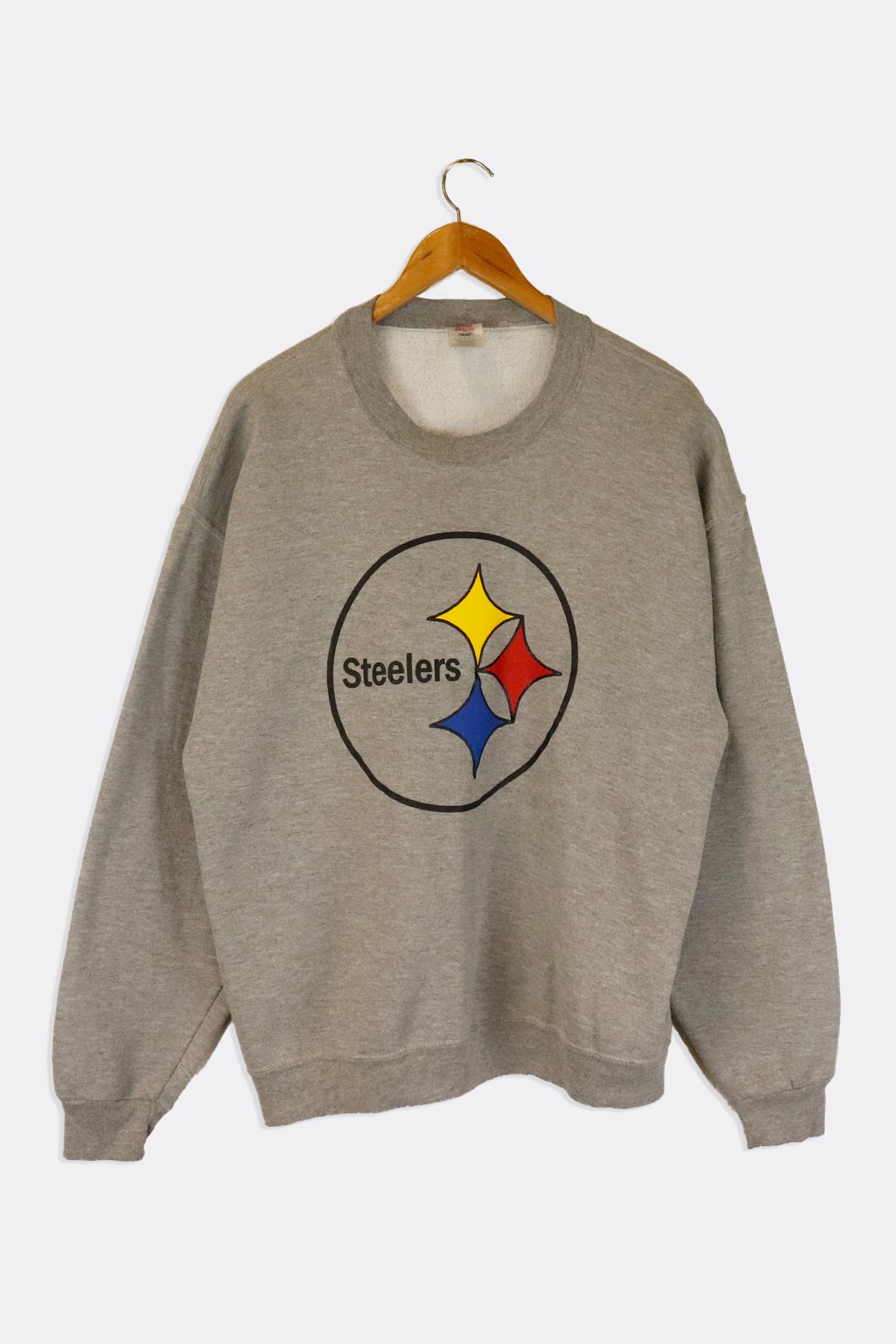 Vintage NFL Pittsburgh Steelers Simple Circle Logo Vinyl Sweatshirt Sz – F  As In Frank Vintage