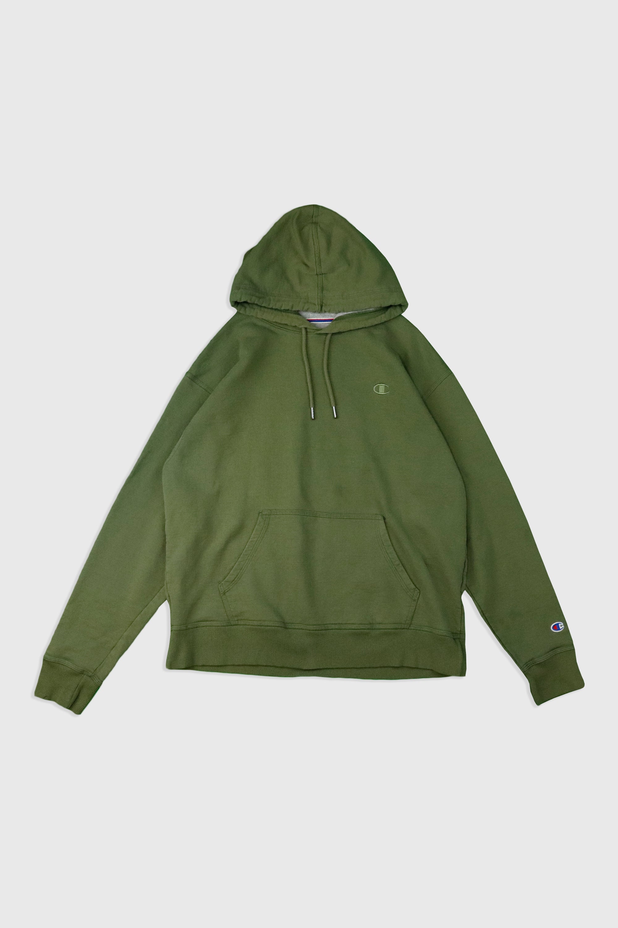 CHAMPION Men's Olive Green Vintage Champion Logo Hoodie With Hand deals Pockets Large