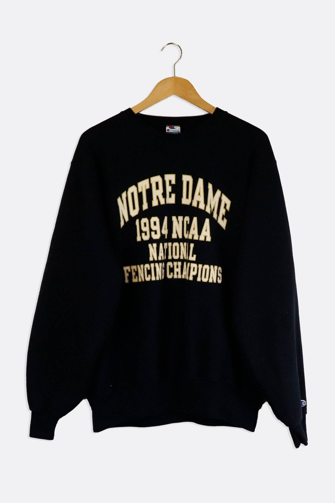 Vintage 1994 Notre Dame Fencing Champions Block Letters Crewneck