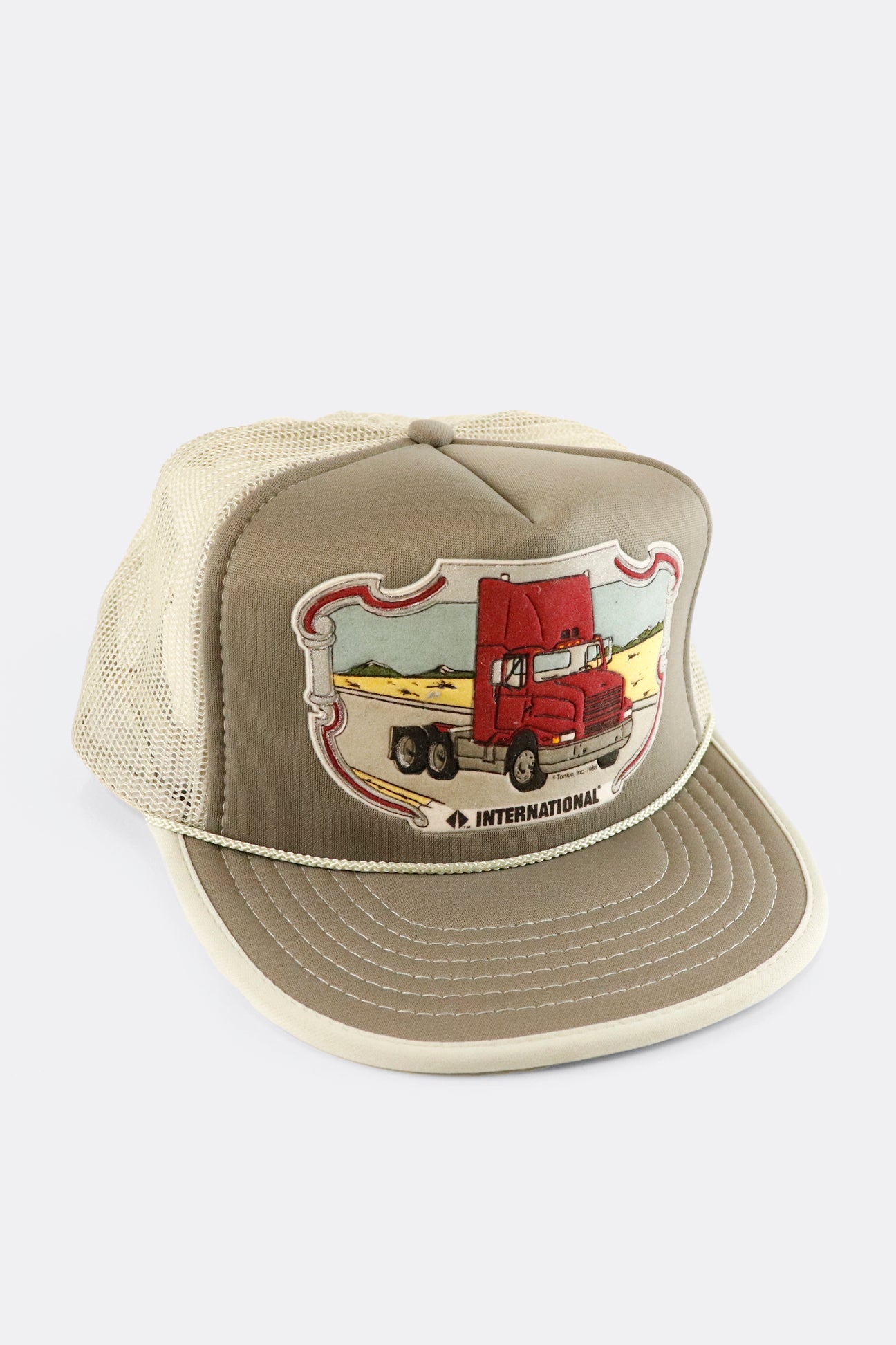 Vintage 1988 Semi Truck Graphic Mesh Trucker Snapback Hat – F As