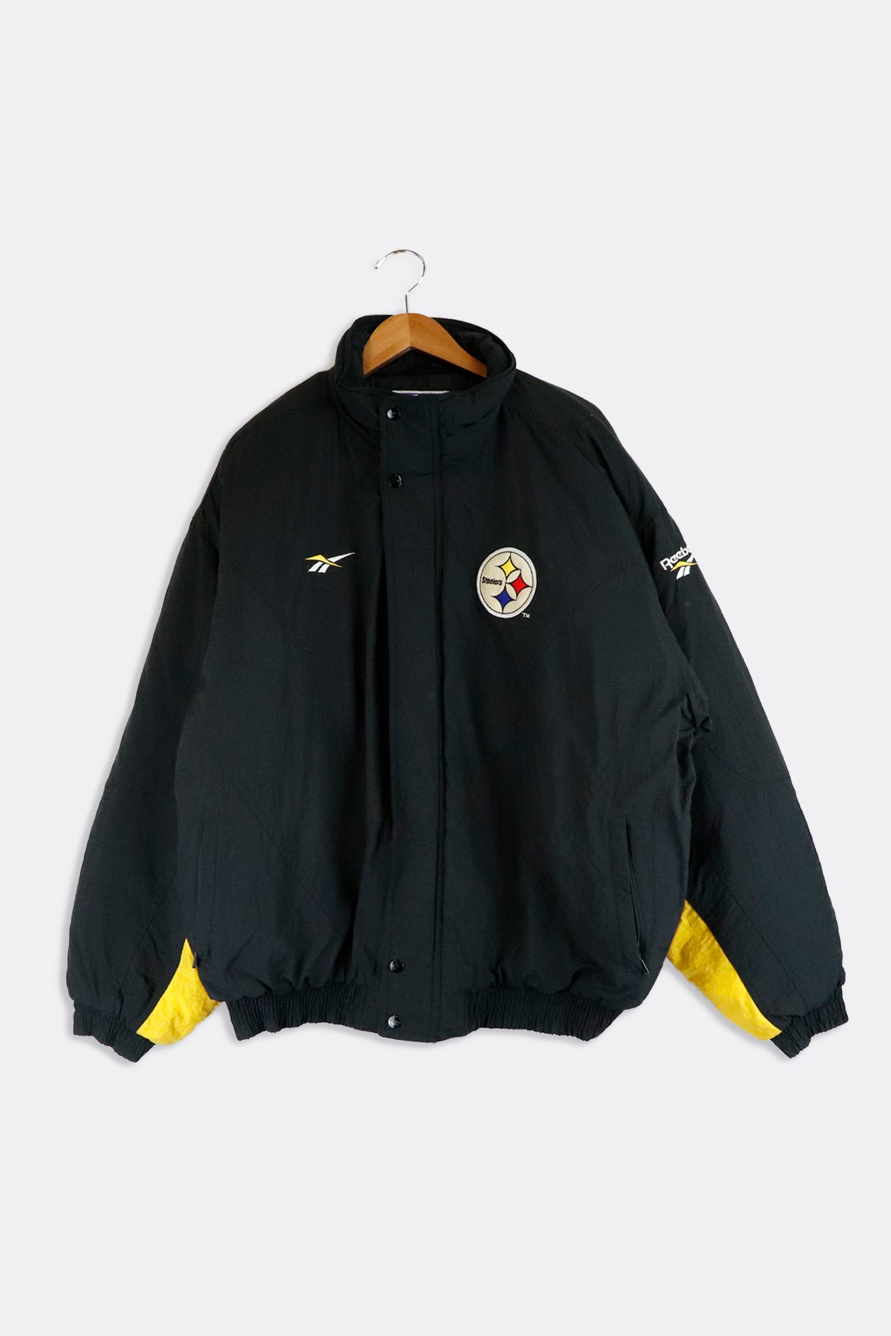 pittsburgh steelers pullover jacket windbreaker mens XL reebok grid iron  classic