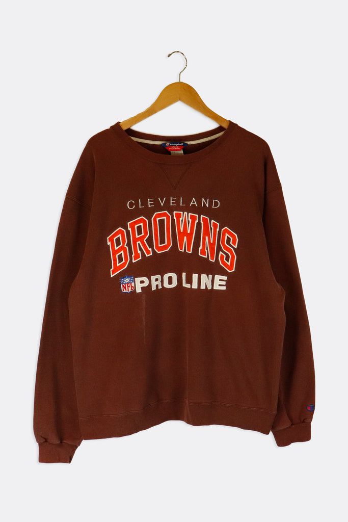 Vintage Champion NFL Cleveland Browns Pro Line Embroided Puffy Sweatsh – F  As In Frank Vintage