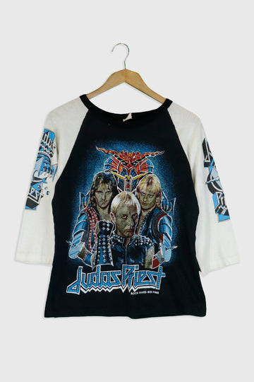 Vintage Judas Priesthard Rock Ride Free  Quarter Sleeve T Shirt Sz L