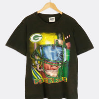 Vintage Green Bay Packers NFL Sports Football Helmet T Shirt Size XL