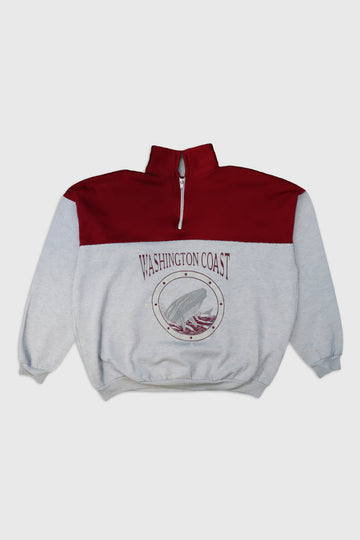 Vintage Washington Coast Whale Collar Sweatshirt