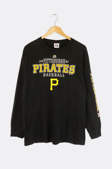 Vintage MLB Pittsburgh Pirates Half Button Up Jersey T Shirt