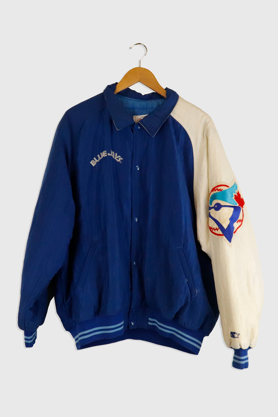 Vintage Starter MLB Diamond Collection Full Button Up Blue Jays Jacket Sz XL